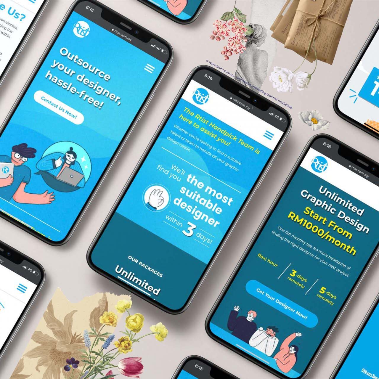 Rtist Malaysia Case Study for Landing Web Design Pj Selangor