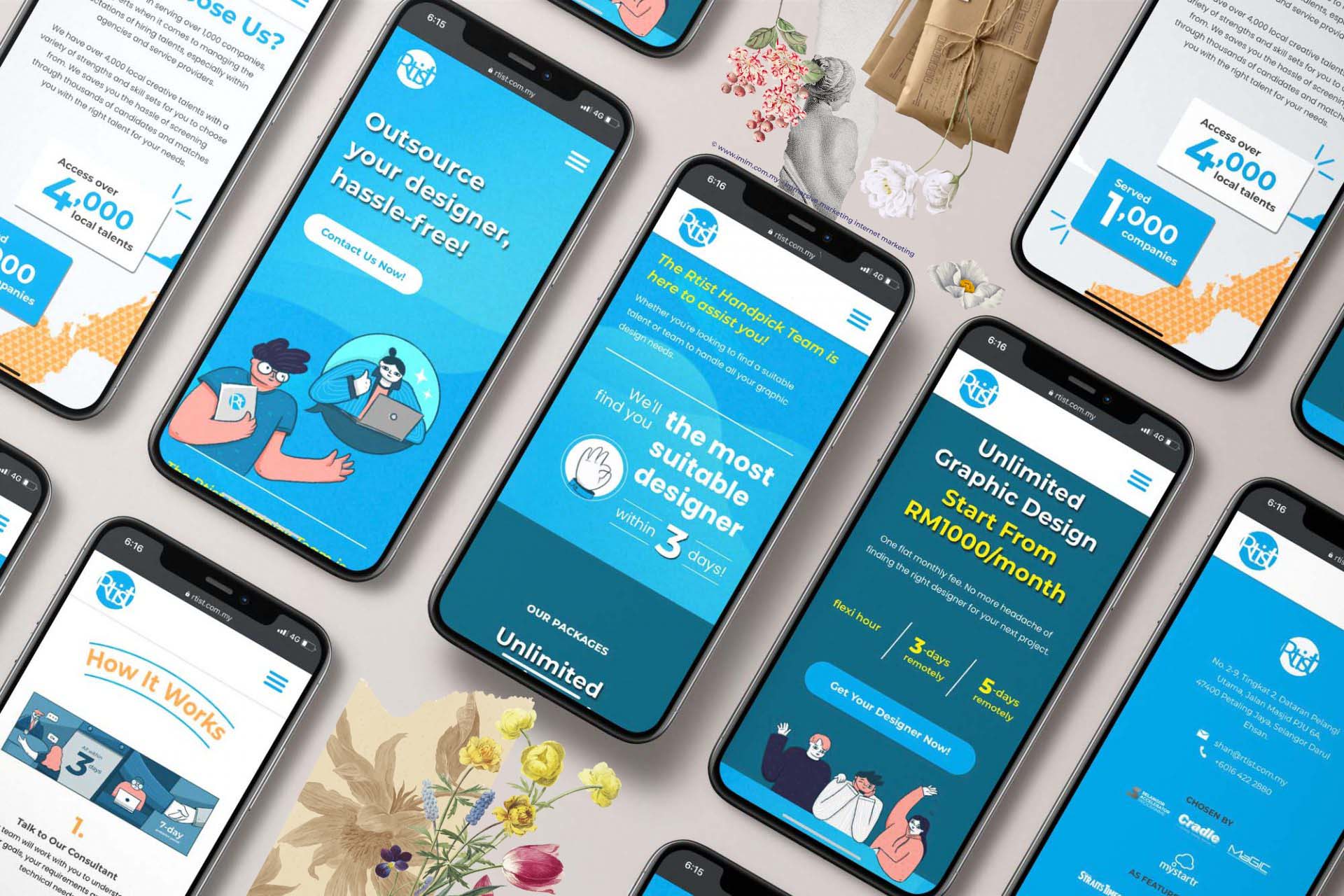 Rtist Malaysia Case Study for Landing Web Design Pj Selangor