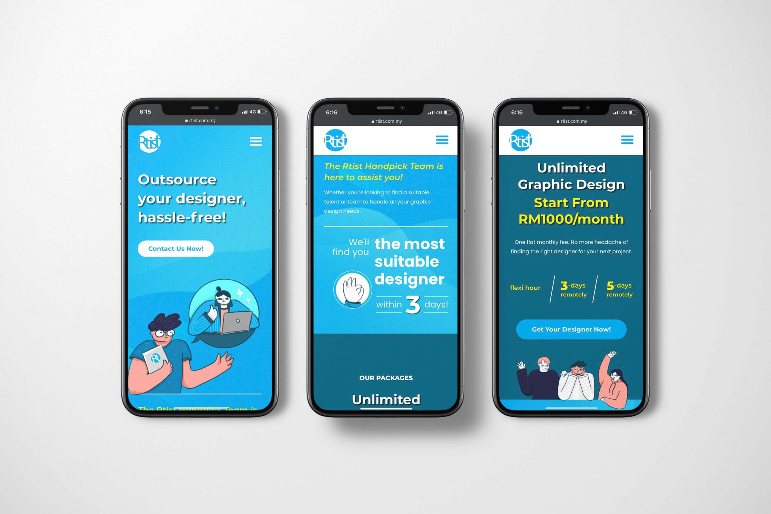 rtist mock up landing page