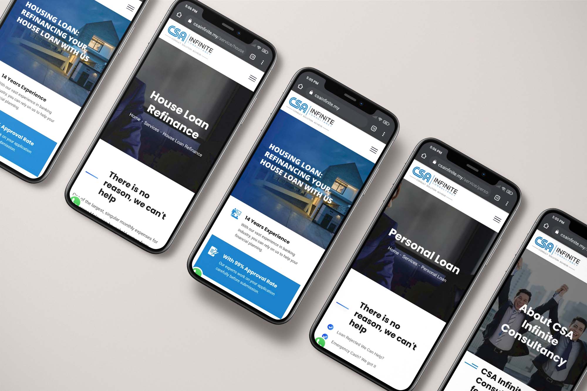 CSA Infinite Consultancy web design portfolio mockup