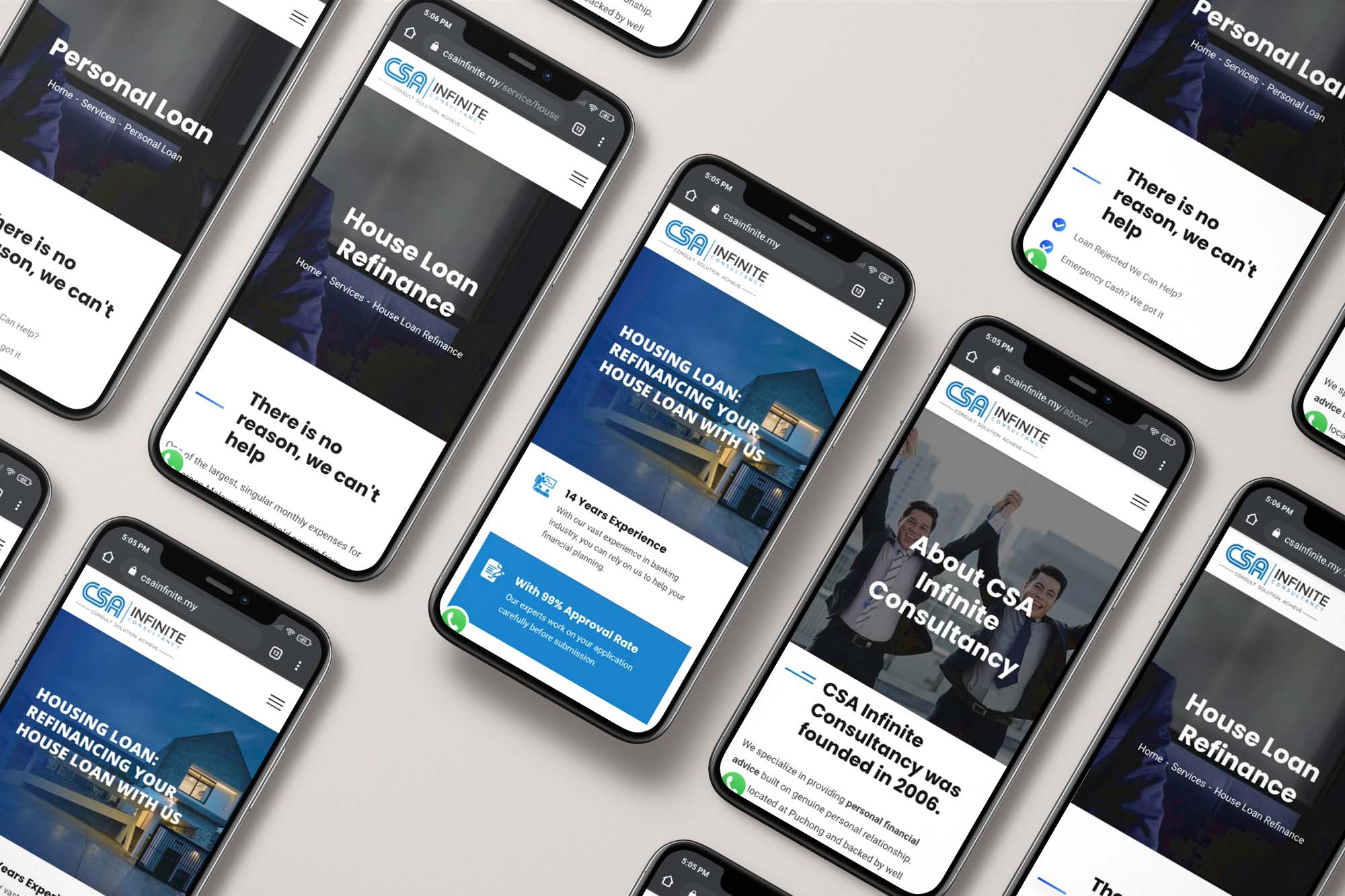 CSA Infinite Consultancy web design portfolio mockup