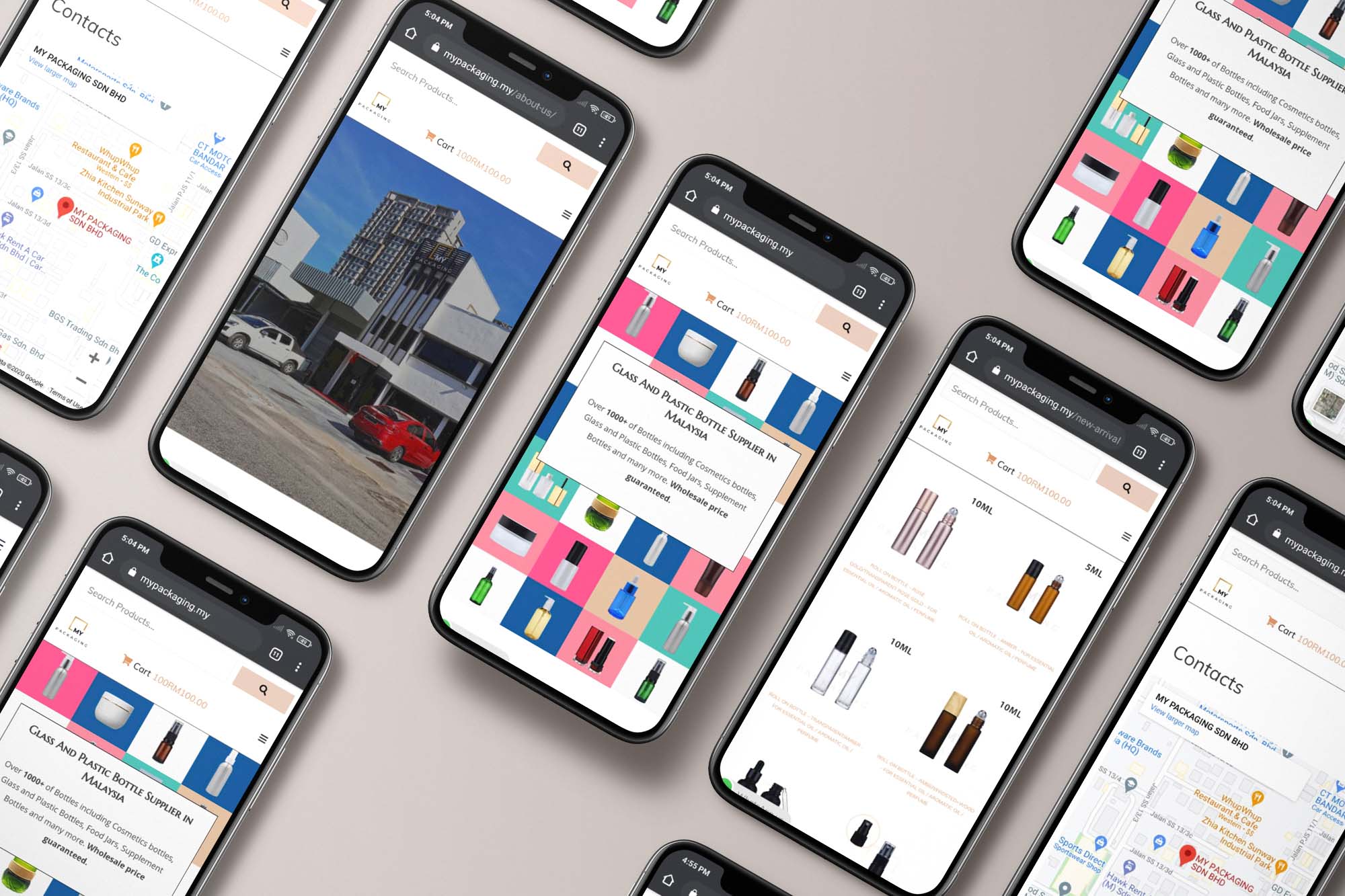 My Packaging web design portfolio mockup