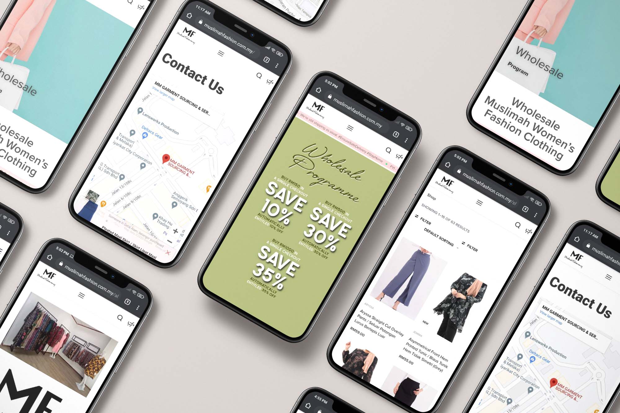Muslimah Fashion web design portfolio mockup