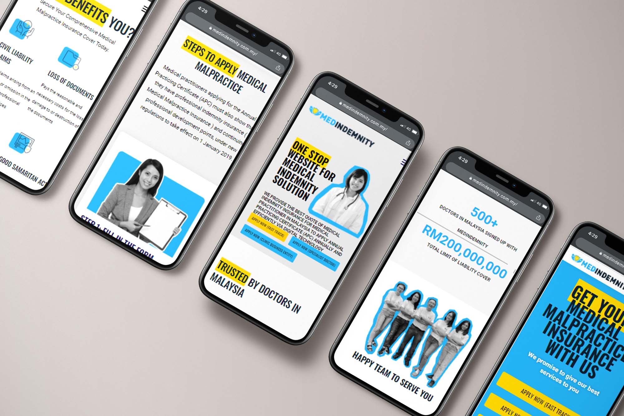 Medindemnity web design portfolio mockup