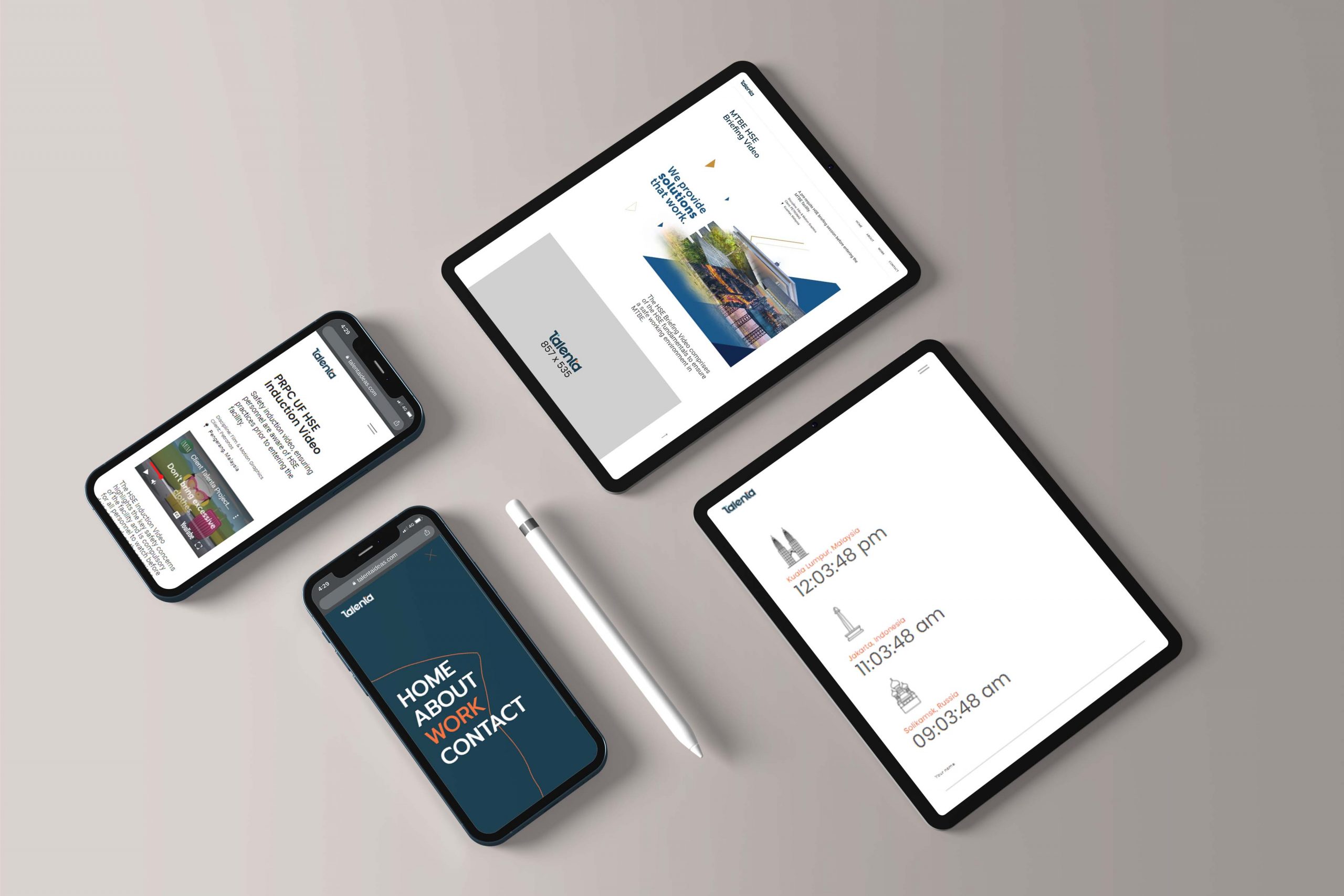 Talenta web design portfolio mockup