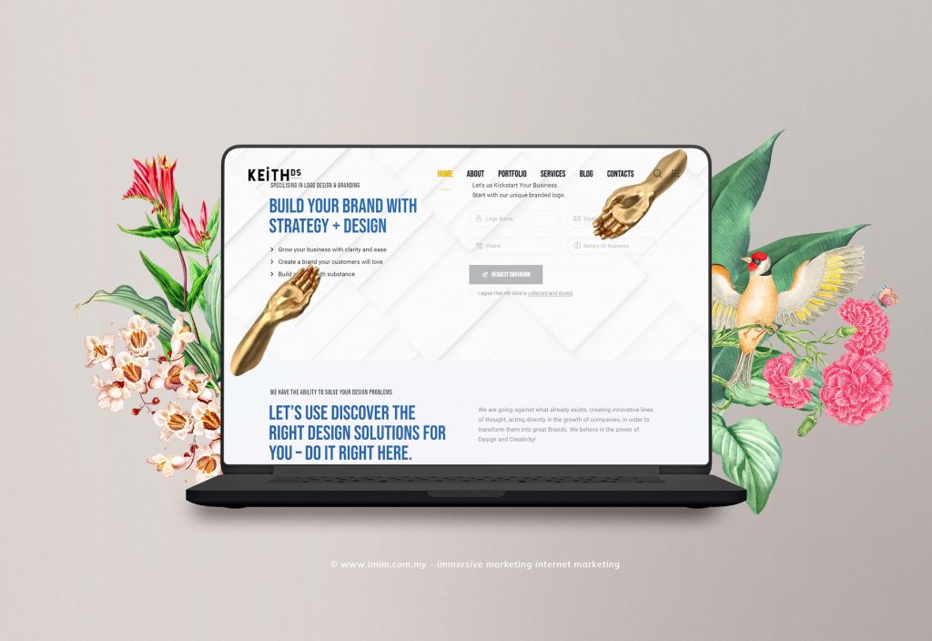 Keith Design Studio Web Design Portfolio a mockup screen from website designer in Pj Malaysia by IMIM