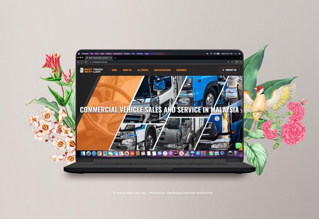 Truck Assist Web Design Portfolio a mockup screen from website designer in Pj Malaysia by IMIM