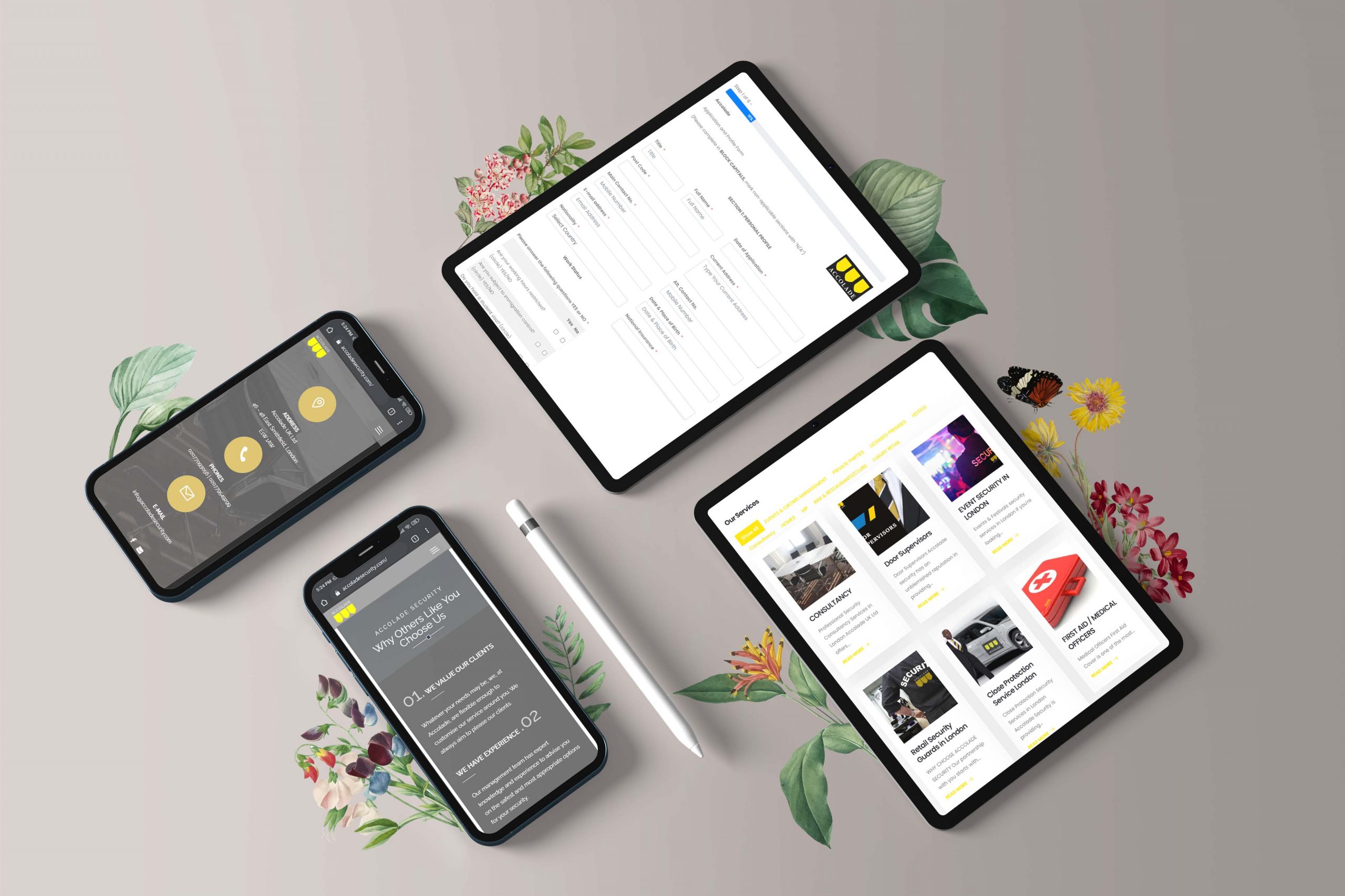 Accolade web design portfolio mockup
