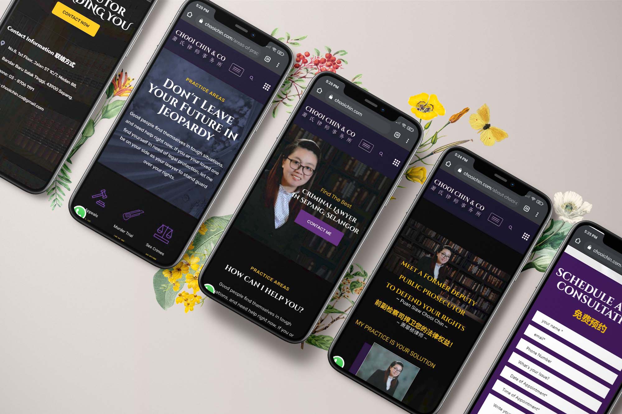 Chooi Chin & Co web design portfolio mockup