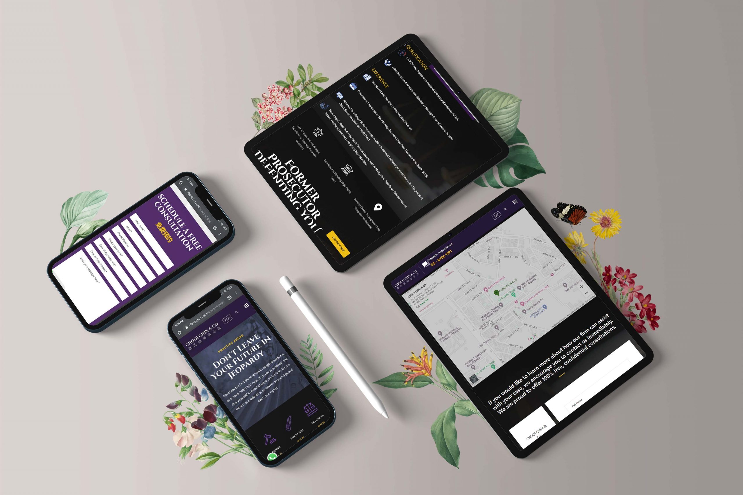 Chooi Chin & Co web design portfolio mockup