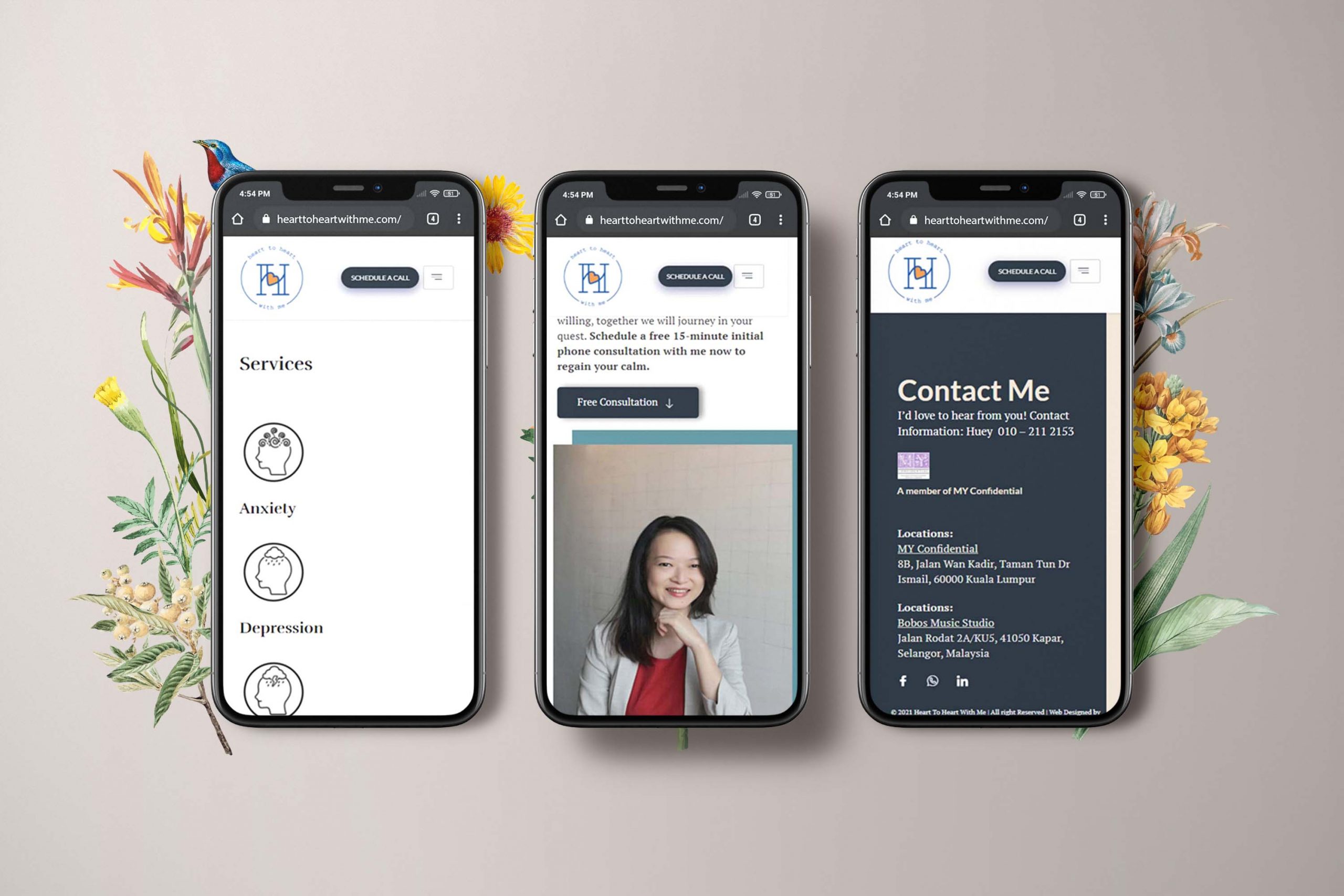 Heart2heart web design portfolio mockup