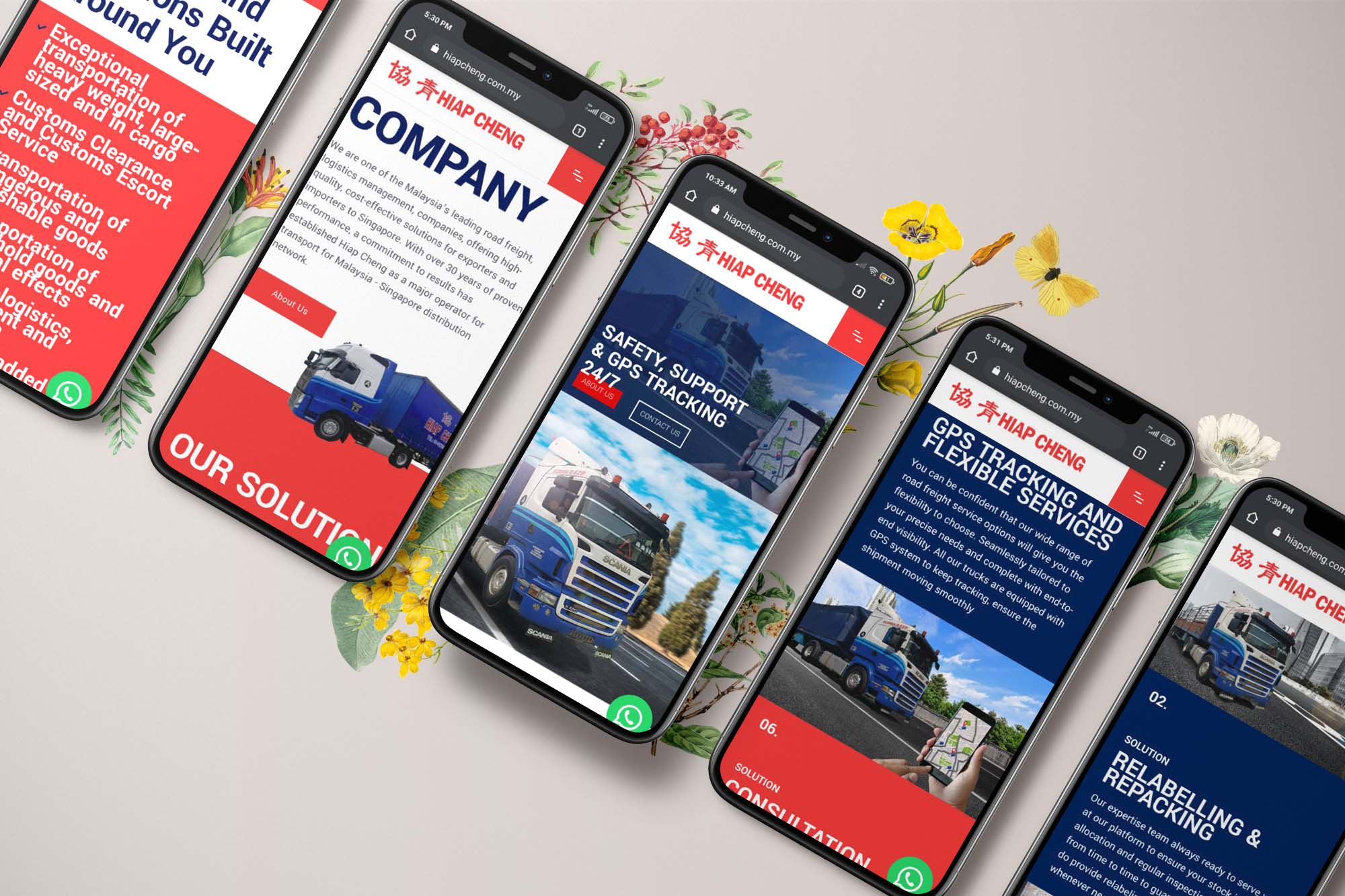 Hiap Cheng web design portfolio mockup