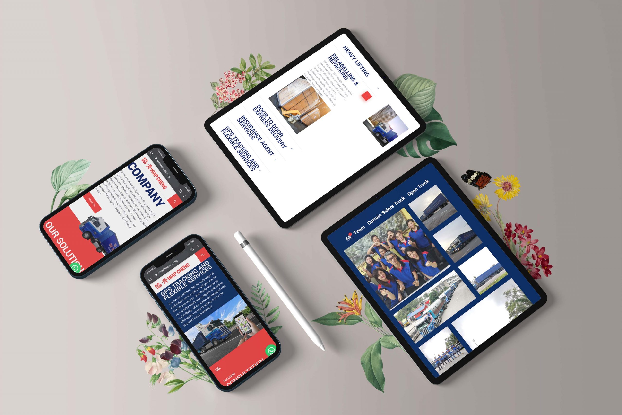 Hiap Cheng web design portfolio mockup