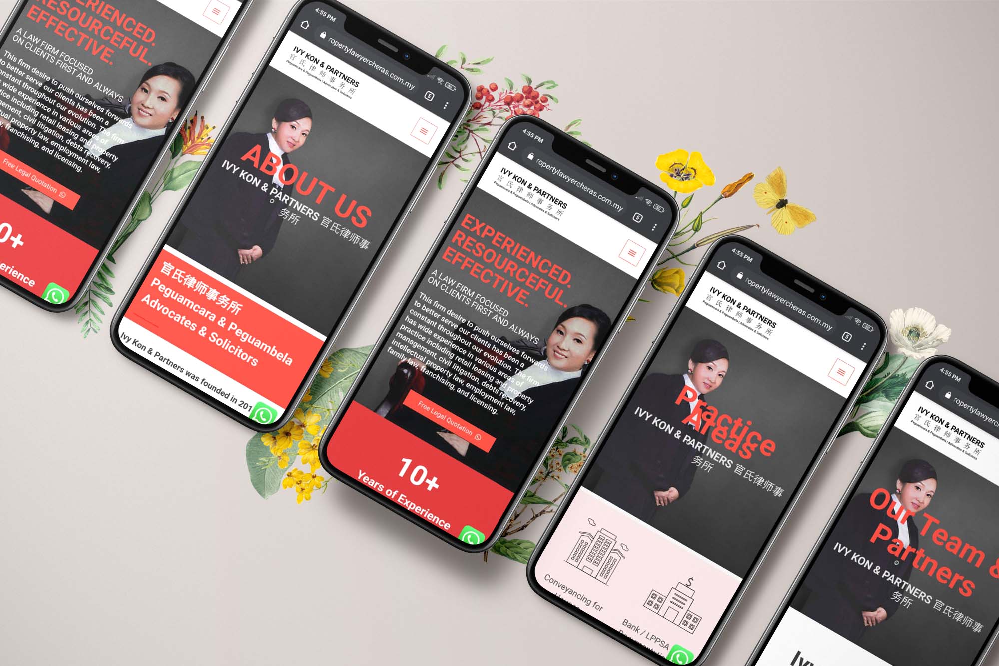 Ivy Kon & Partners web design portfolio mockup