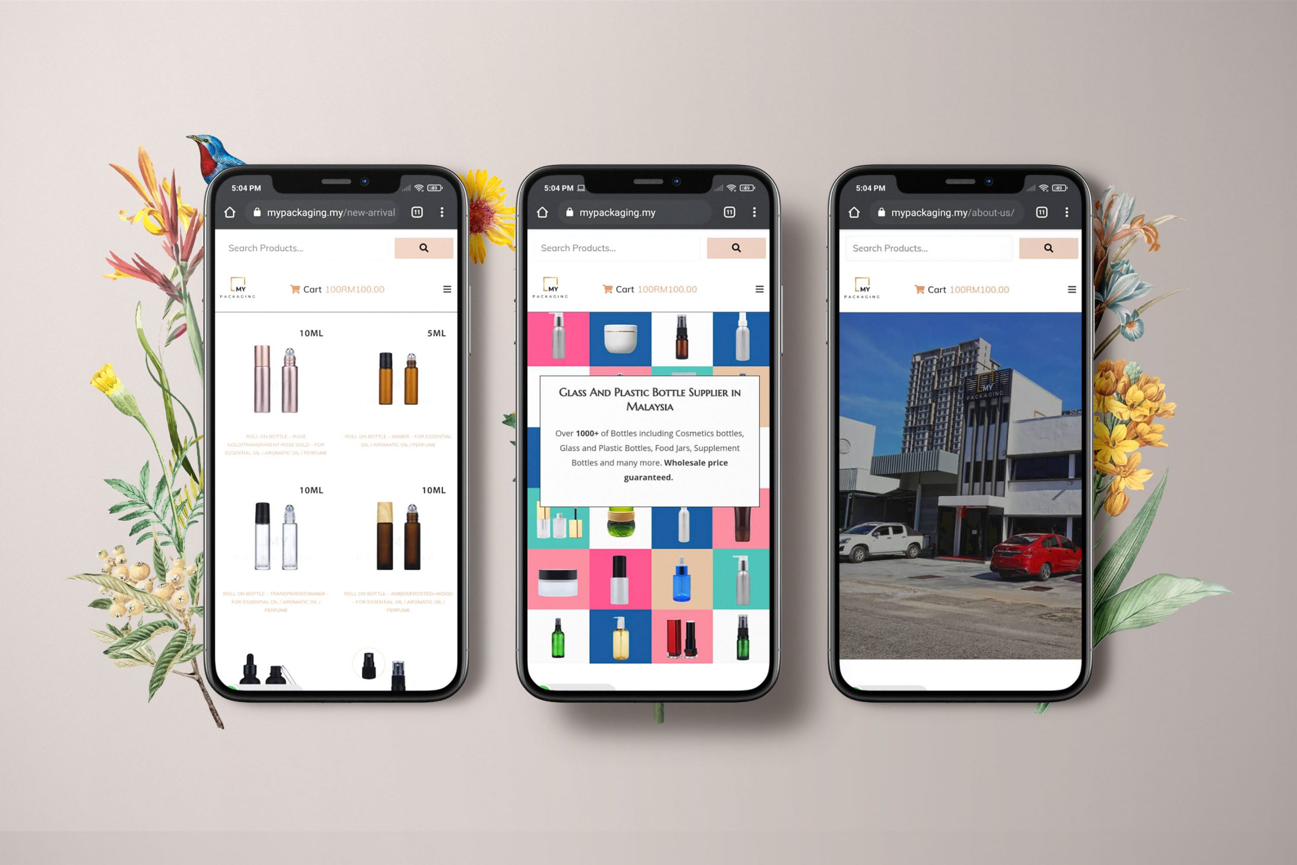 My Packaging web design portfolio mockup