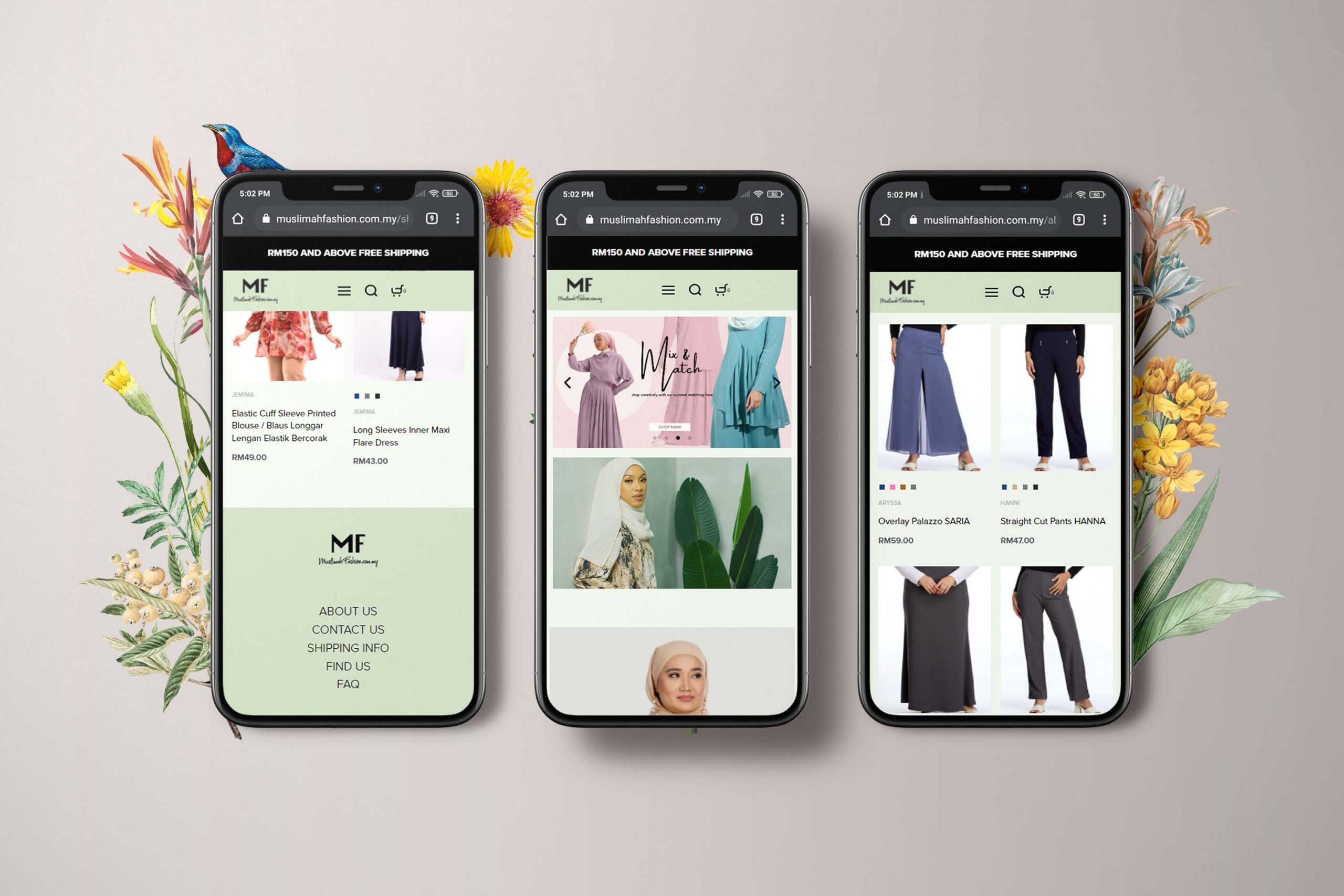 Muslimah Fashion web design portfolio mockup