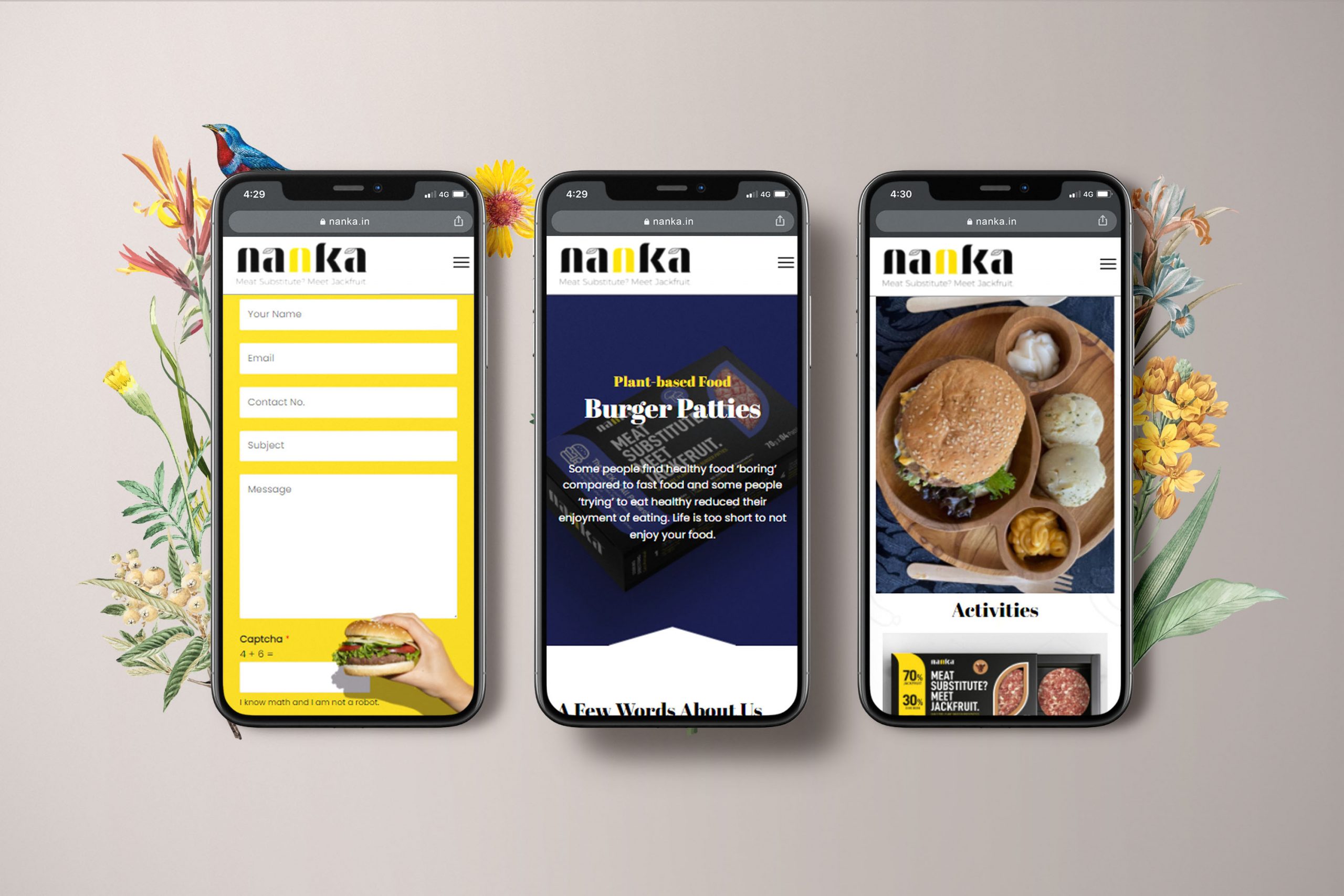 Nanka web design portfolio mockup