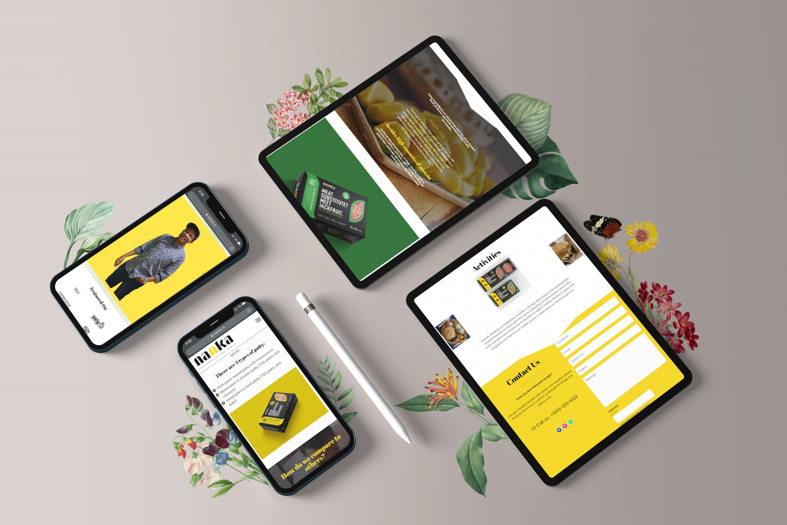 Nanka web design portfolio mockup