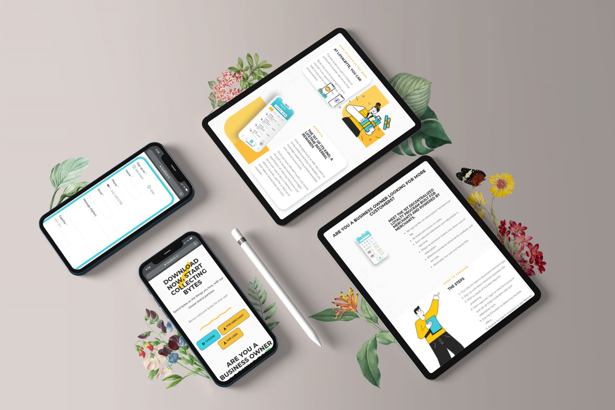 Loyalbyte web design portfolio mockup