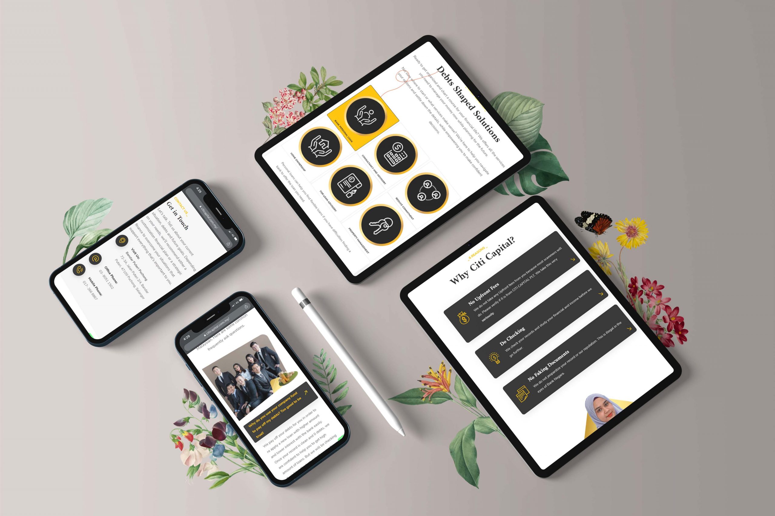 Citicapitalplt web design portfolio mockup
