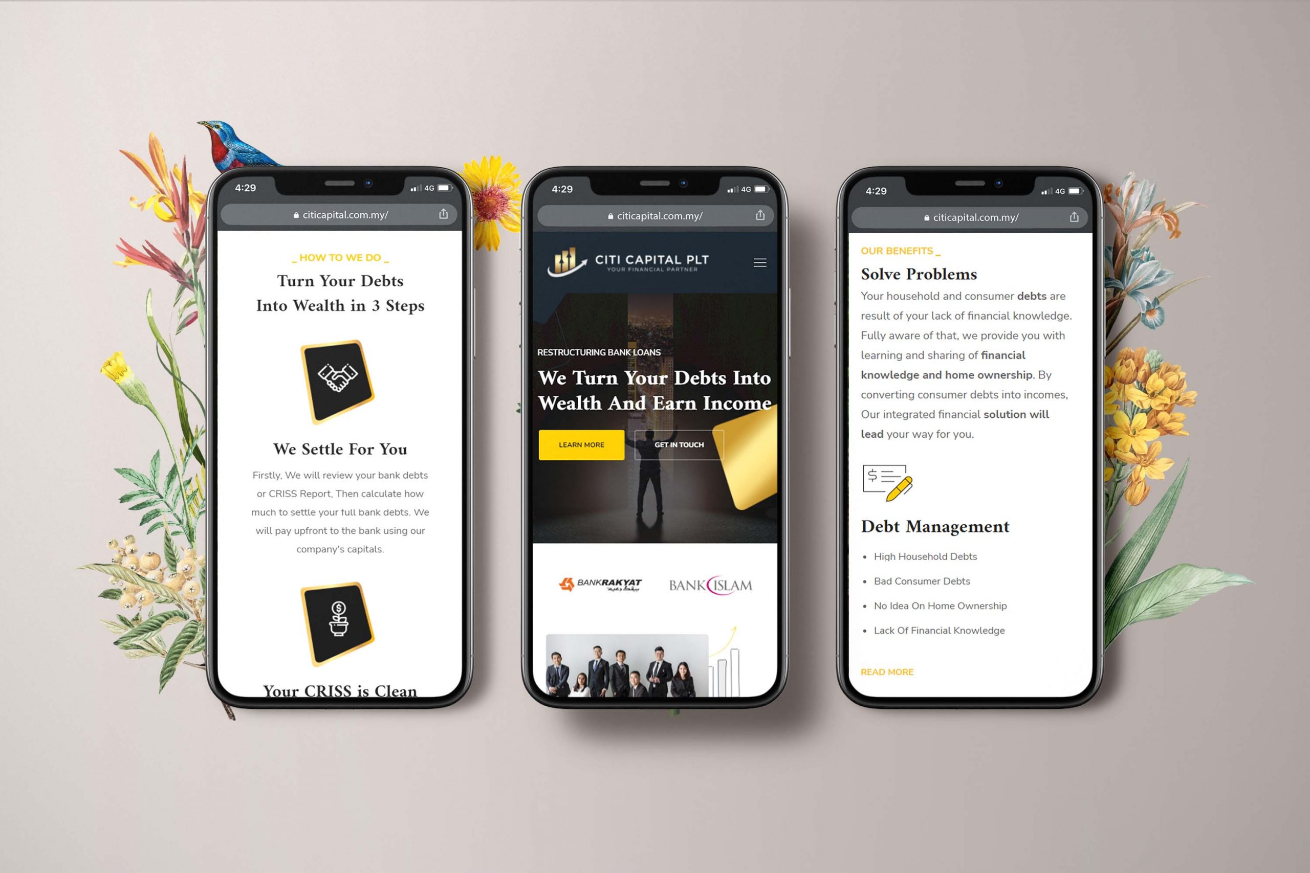 Citicapitalplt web design portfolio mockup