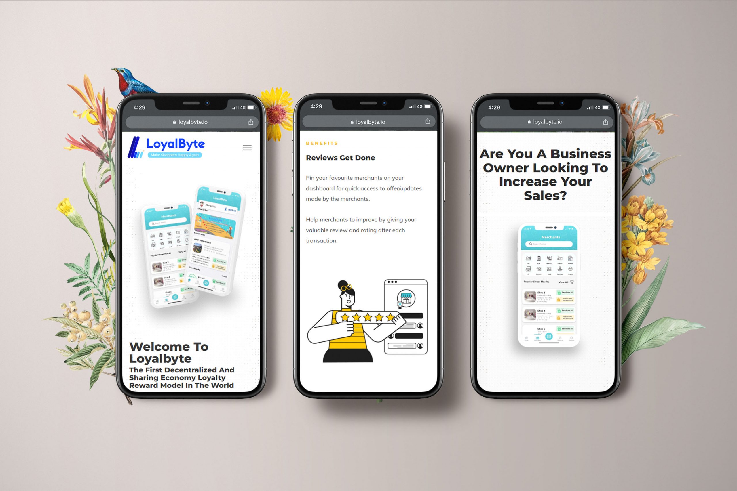 Loyalbyte web design portfolio mockup