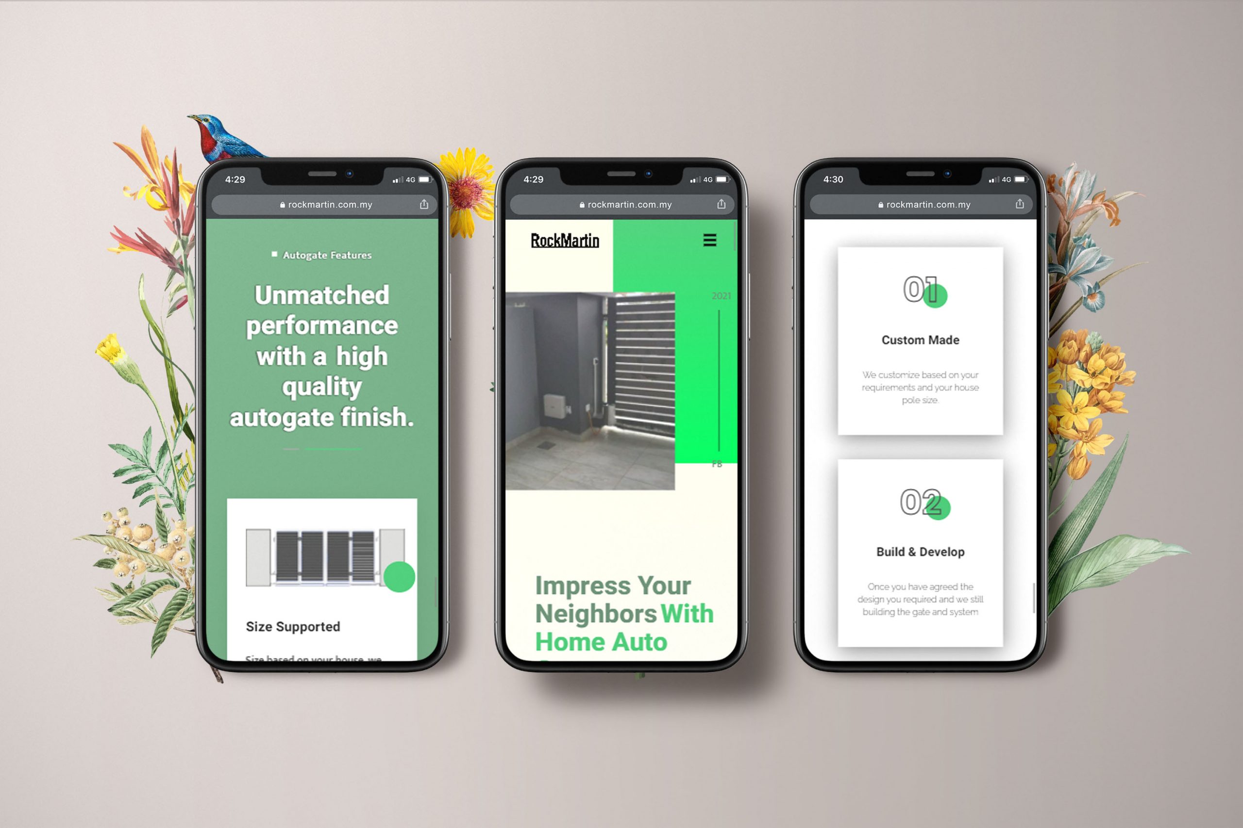 Rock Martin web design portfolio mockup