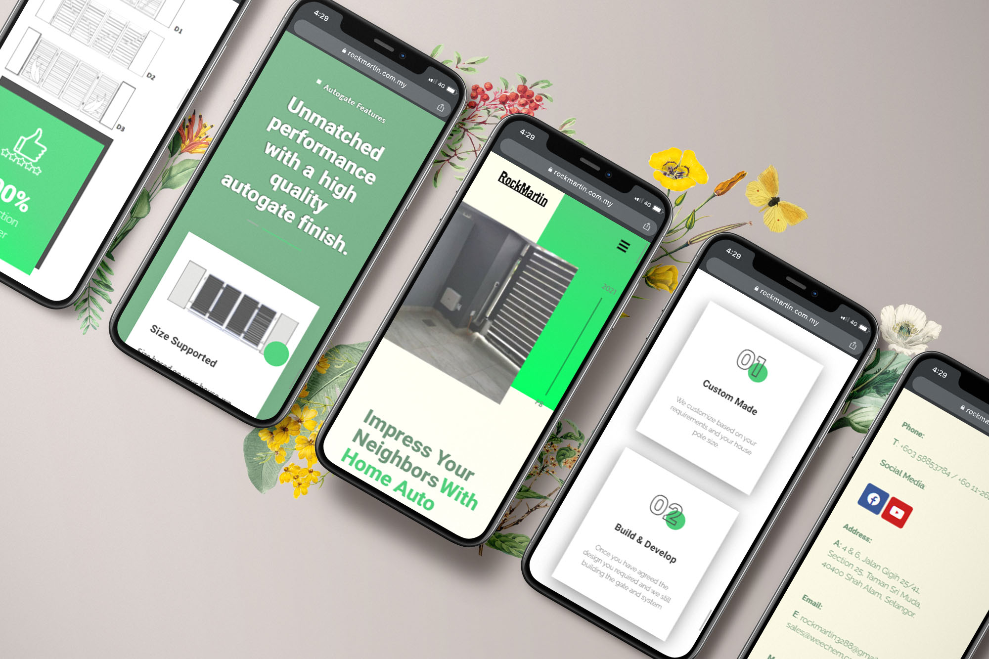 Rock Martin web design portfolio mockup